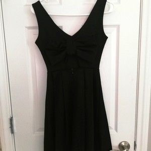 Miki Classic Little Black Bow Dress